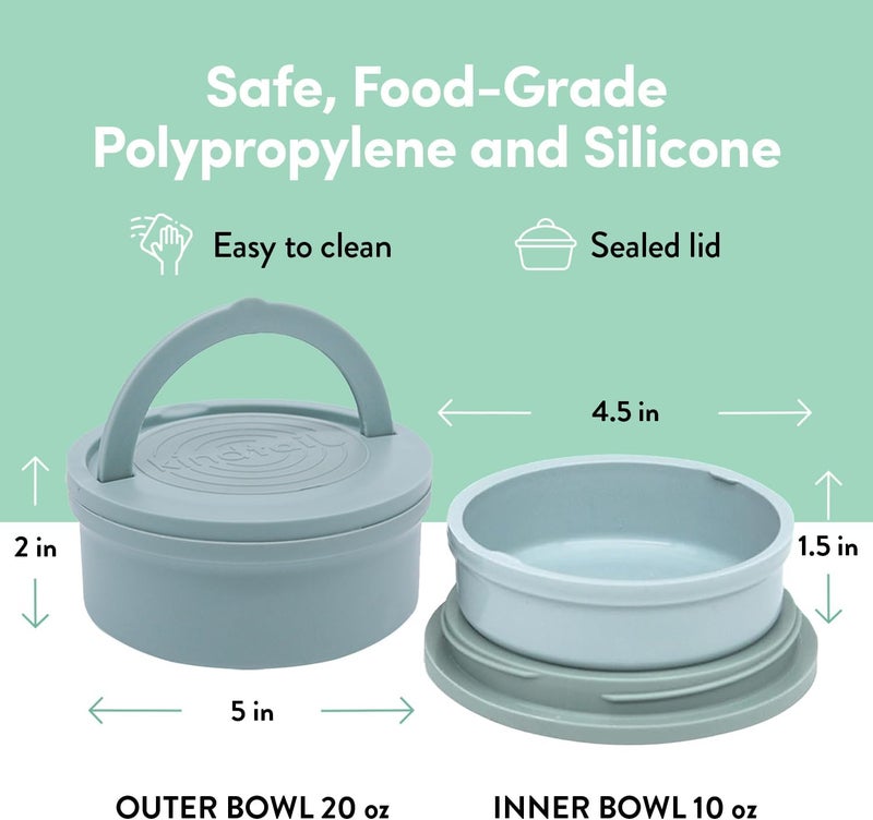 KindTail Dog Travel Bowls - Set of 2 Portable Pet Food & Water Dishes with Lid & Handle - Each Nesting Container Includes a Non-Slip Silicone Base - Microwave & Dishwasher Safe - BPA & Toxin-Free - Image 3
